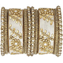 Etnico Gold Plated Traditional Silk Thread Elegant Bangles Chuda Bangle Set for Bridal/Women
