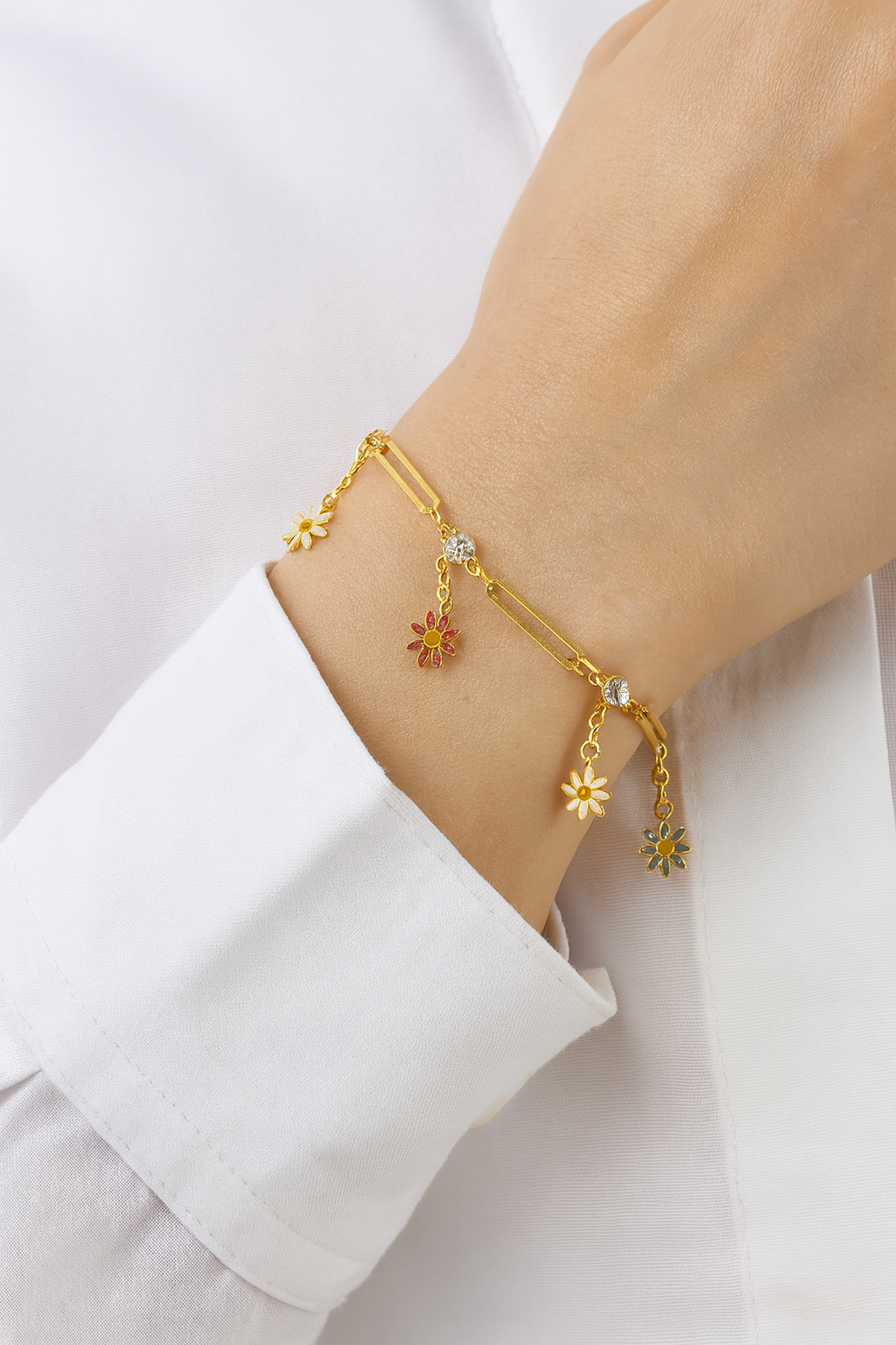 Etnico Gold Plated Design Bracelet with Pearls for Women (Traditional 4)