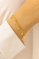 Etnico Gold Plated Design Bracelet with Pearls for Women (Traditional 2)