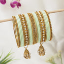Etnico Traditional Gold Plated Handcrafted Chuda Bangle Set with Latkan Detailing for Women/Bridal (ADB572Min)