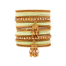 Etnico Traditional Gold Plated Handcrafted Chuda Bangle Set with Latkan Detailing for Women/Bridal (ADB572Min)