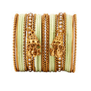 Etnico Traditional Gold Plated Handcrafted Chuda Bangle Set with Latkan Detailing for Women/Bridal (ADB572Min)