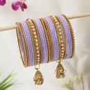 Etnico Traditional Velvet Handcrafted Jhumka Detailing Bridal Bangle Set for Women 