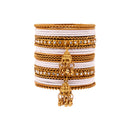 Etnico Gold Plated Traditional Handcrafted Latkan Detailing Bridal Bangle Chuda Set for Women