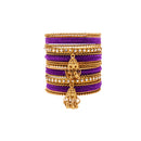 Etnico Gold Plated Traditional Handcrafted Stone Work & Latkan Detailing Bangles Chuda Bangle Set for Bridal/Women