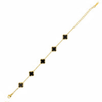 Etnico Gold Plated Fashion Stylish Clover Bracelet for Women