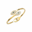 Etnico Gold Plated Fashion Stylish Twin Evil Eye Bracelet for Women
