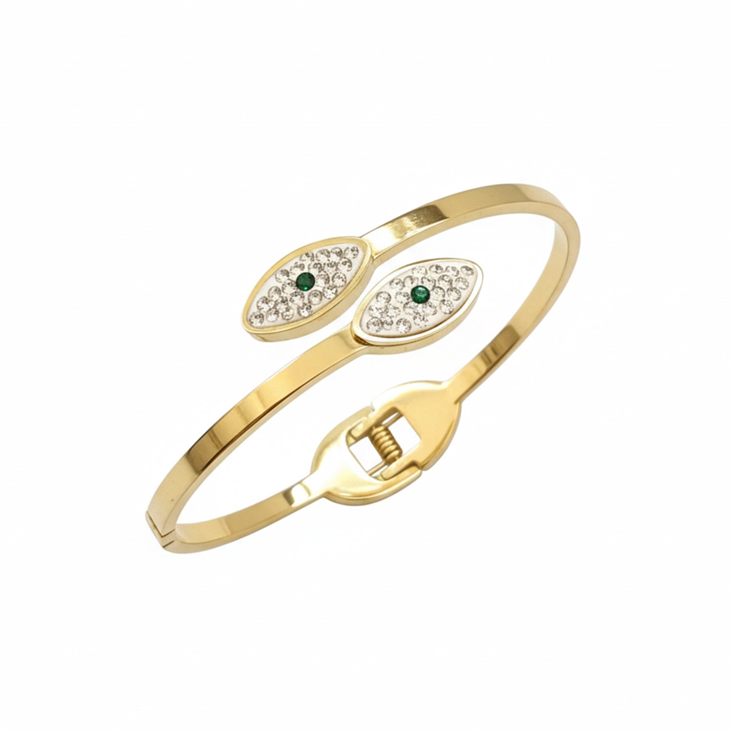 Etnico Gold Plated Fashion Stylish Twin Evil Eye Bracelet for Women