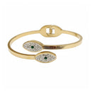 Etnico Gold Plated Fashion Stylish Twin Evil Eye Bracelet for Women