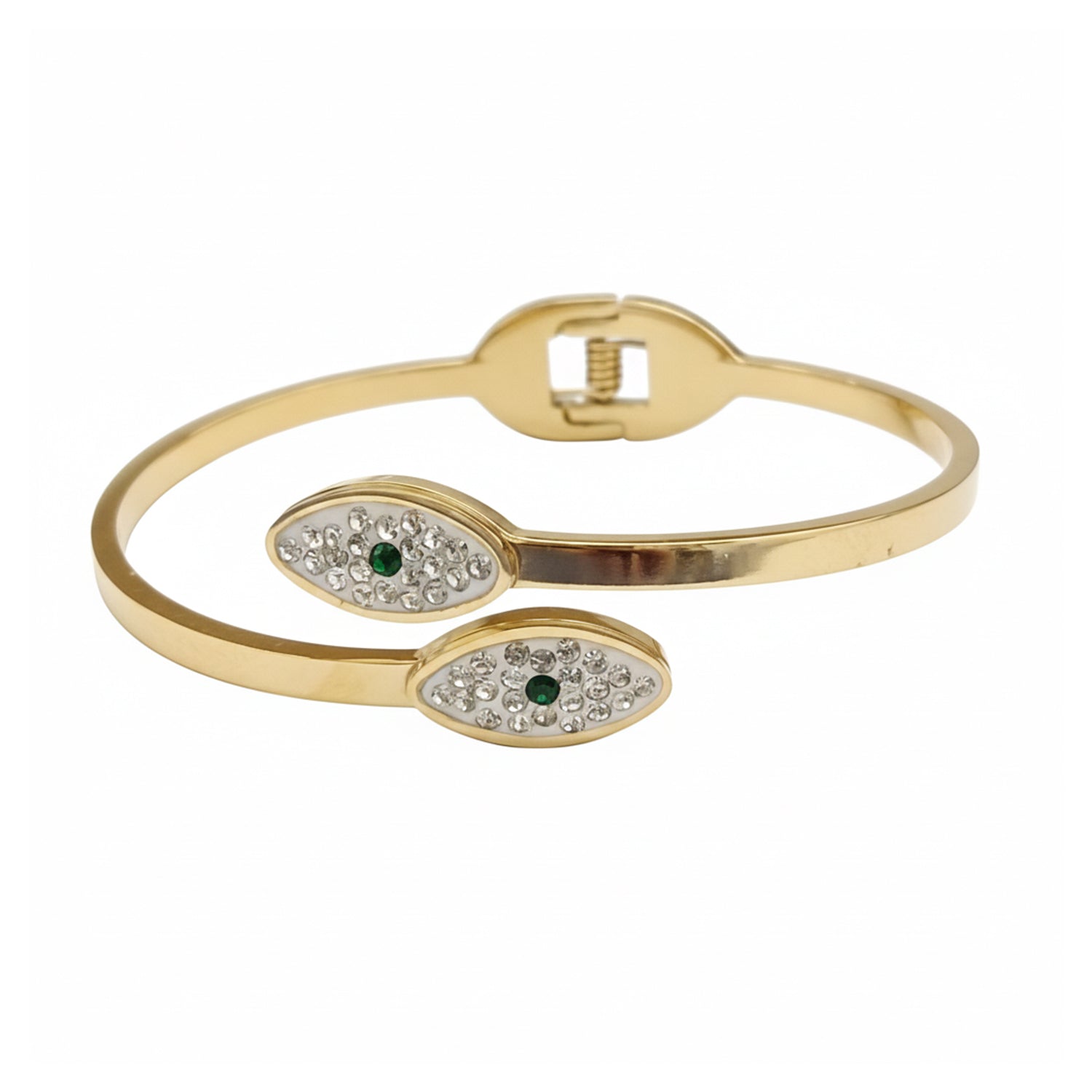 Etnico Gold Plated Fashion Stylish Twin Evil Eye Bracelet for Women