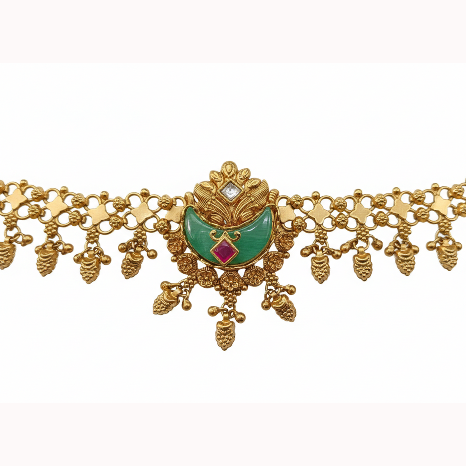 Etnico Traditional 24K Gold Plated Brass Peacock Motif Adjustable Bracelet for Women