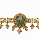 Etnico Traditional Gold Plated Brass Floral Motif Adjustable Bracelet for Women