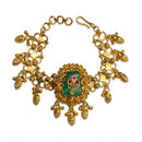 Etnico Traditional Gold Plated Brass Adjustable Bracelet with Stone Detailing for Women