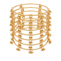 Etnico Traditional Kashmiri 8 Bangle Set for Women | Ethnic Ghungroo Design Stackable Bangles
