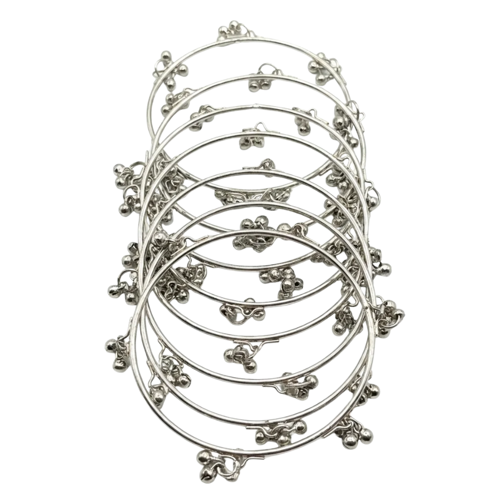 Etnico Traditional Kashmiri 8 Bangle Set for Women | Ethnic Ghungroo Design Stackable Bangles