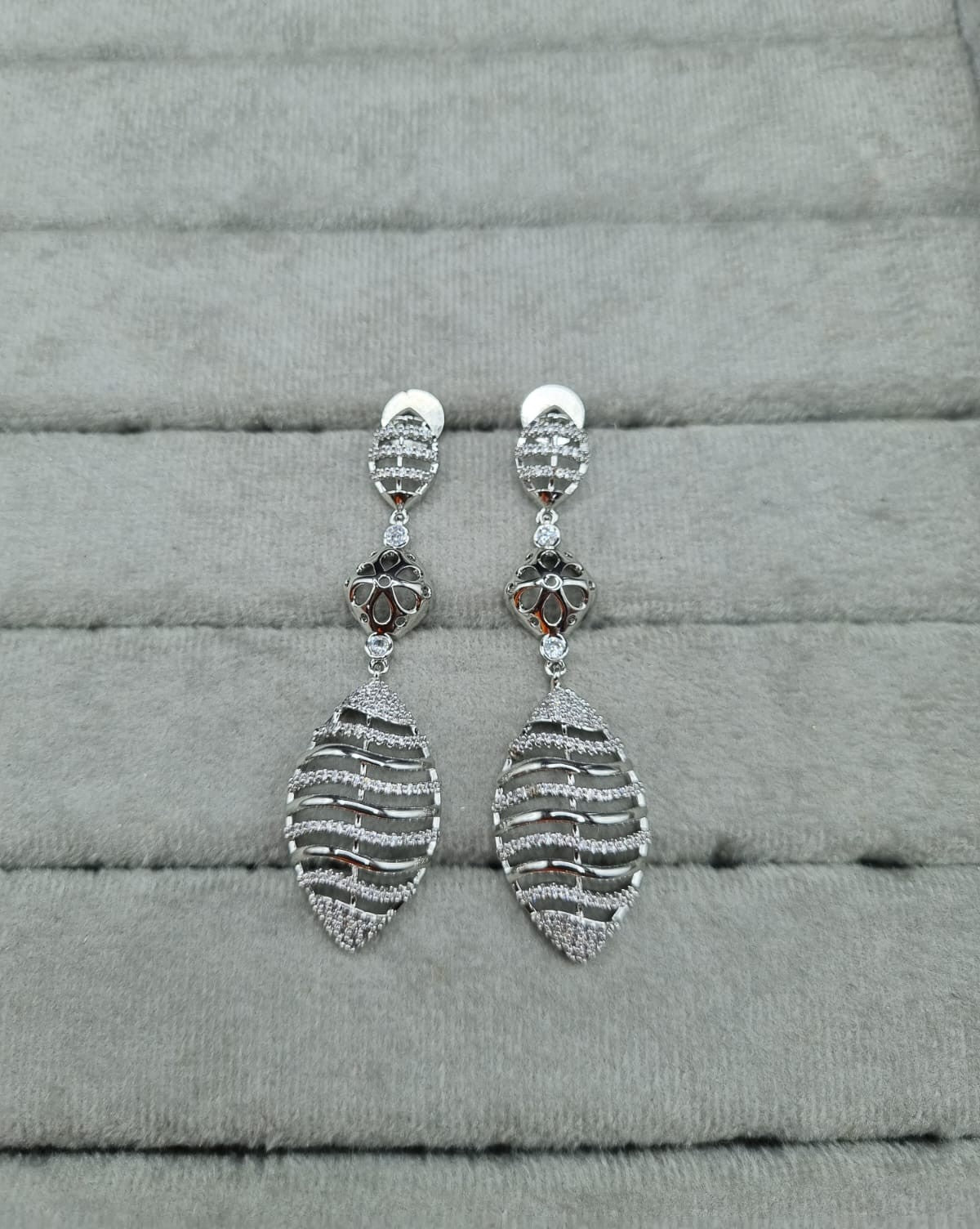 LAFZ  Silver-Plated Long AD Dangle Earring