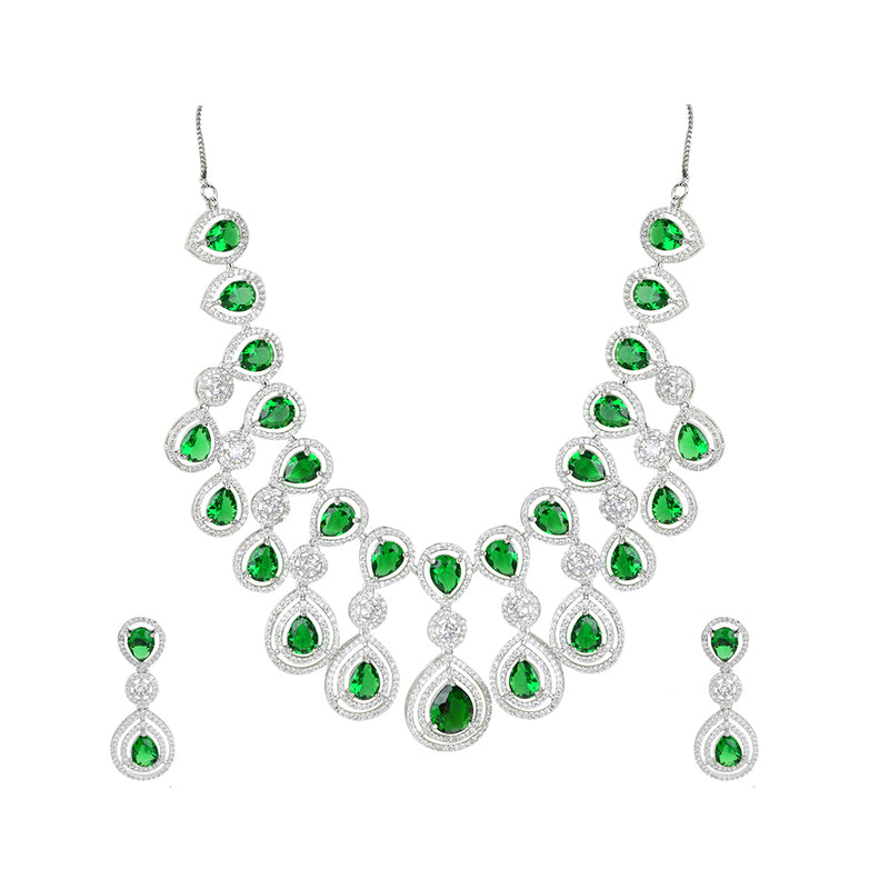 Exotica Collection American Diamond CZ Necklace Set