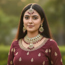 Gehana Mahal Heritage Kundan Stone Pearl And Beads Designer Necklace Set