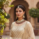 Gehana Mahal Heritage Kundan Stone Pearl And Beads Designer Necklace Set