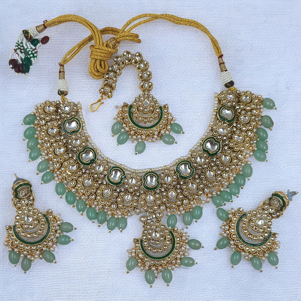 Gehana Mahal Heritage Kundan Stone Pearl And Beads Designer Necklace Set