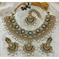 Gehana Mahal Heritage Kundan Stone Pearl And Beads Designer Necklace Set