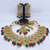 Gehana Mahal Heritage Kundan Stone Pearl And Beads Designer Necklace Set