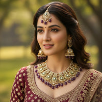 Gehana Mahal Heritage Kundan Stone Pearl And Beads Designer Necklace Set