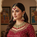 Gehana Mahal Heritage Kundan Stone Pearl And Beads Designer Necklace Set