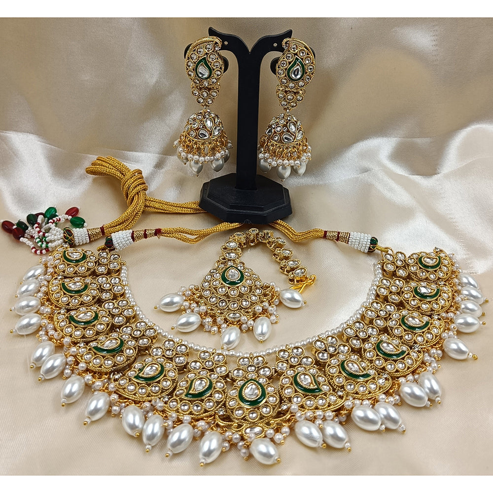 Gehana Mahal Heritage Kundan Stone Pearl And Beads Designer Necklace Set