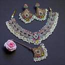Gehana Mahal Crystal Stone Pearl And Beads Necklace Set