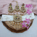 Gehana Mahal Royal Crystal Stone Pearl And Beads Choker Necklace Set