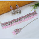 LALSO  Rhodium plated Necklace Jewelry Set With Maangtika