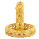 Raddhi Jewels Designer Premium Quality Rajwadi Gold Plated Brass Openable Kada/Bangles Set