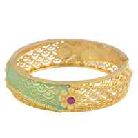 Raddhi Jewels Designer Premium Quality Rajwadi Gold Plated Brass Openable Kada/Bangles Set