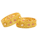 Raddhi Jewels Designer Premium Quality Rajwadi Gold Plated Brass Openable Kada/Bangles Set