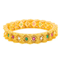 Raddhi Jewels Designer Premium Quality Rajwadi Gold Plated Brass Openable Kada/Bangles Set