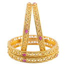 Raddhi Jewels Designer Premium Quality Rajwadi Gold Plated Brass Openable Kada/Bangles Set