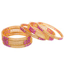 Raddhi Jewels Designer Premium Quality Rajwadi Gold Plated Brass Openable Kada/Bangles Set