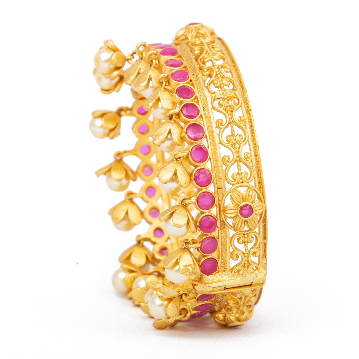 Raddhi Jewels Designer Premium Quality Rajwadi Gold Plated Brass Openable Kada/Bangles Set