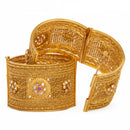 Raddhi Jewels Designer Premium Quality Rajwadi Gold Plated Brass Openable Kada/Bangles Set