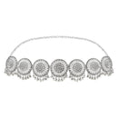 Etnico Navratri Ethnic Silver Oxidised Traditional Adjustable Boho Waist Chain/Belly Chain/Kamarband For Women (Style 4)