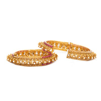 Raddhi Jewels Designer Premium Quality Rajwadi Gold Plated Brass Openable Kada/Bangles Set