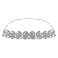 Etnico Navratri Ethnic Silver Oxidised Traditional Adjustable Boho Waist Chain/Belly Chain/Kamarband For Women (Style-3)