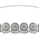 Etnico Navratri Ethnic Silver Oxidised Traditional Adjustable Boho Waist Chain/Belly Chain/Kamarband For Women (Style-3)