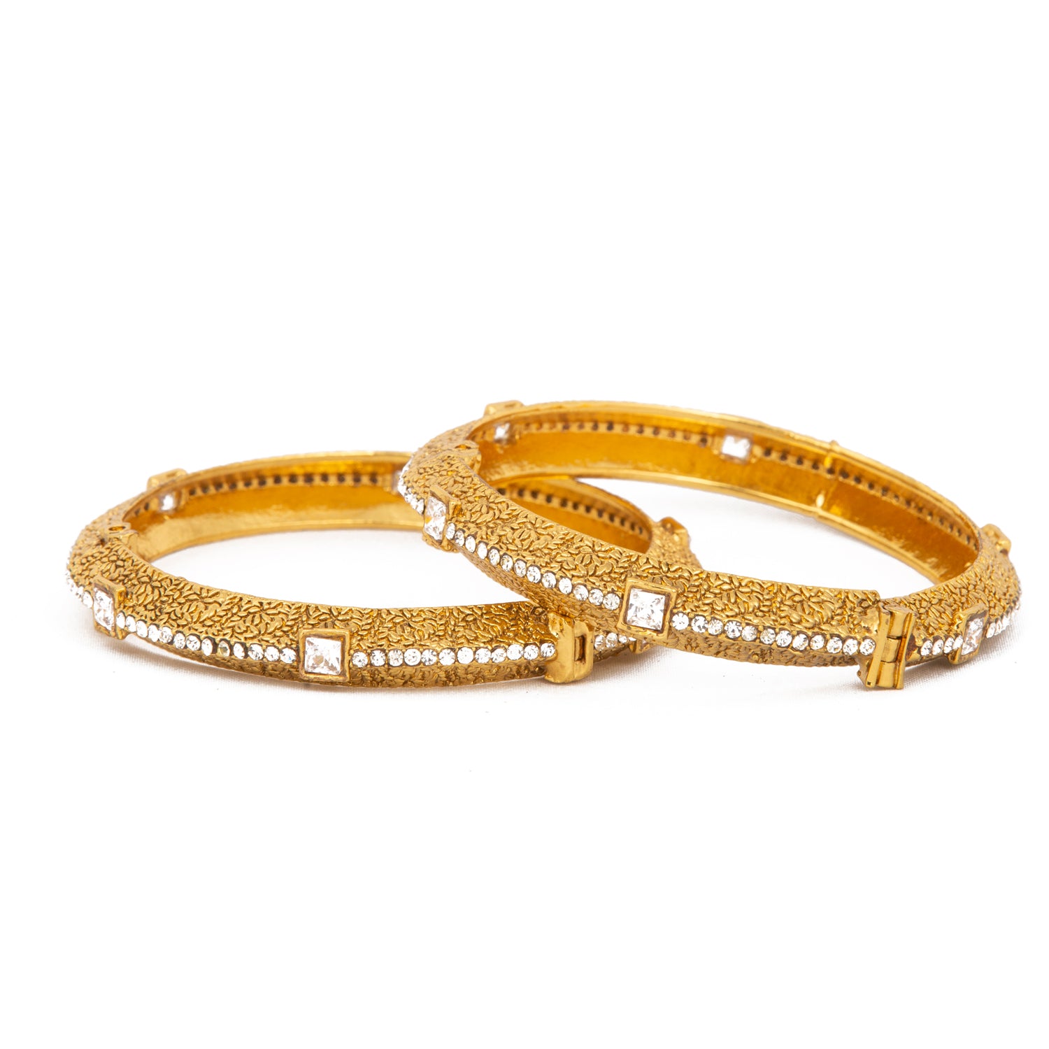 Raddhi Jewels Designer Premium Quality Rajwadi Gold Plated Brass Openable Kada/Bangles Set