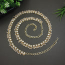 Etnico Gold Plated Traditional Kundan Pearl Adjustable Waist Chain/Belly Chain/Kamarband For Women (B053FL)