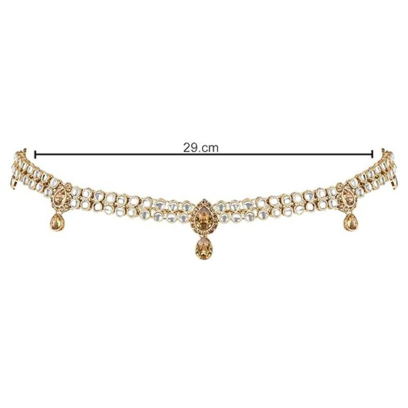 Etnico Gold Plated Traditional Ethnic Kundan & Stone Adjustable Kamarband/Belly Chain/Kandora/Waist Belt For Women (B054FL)