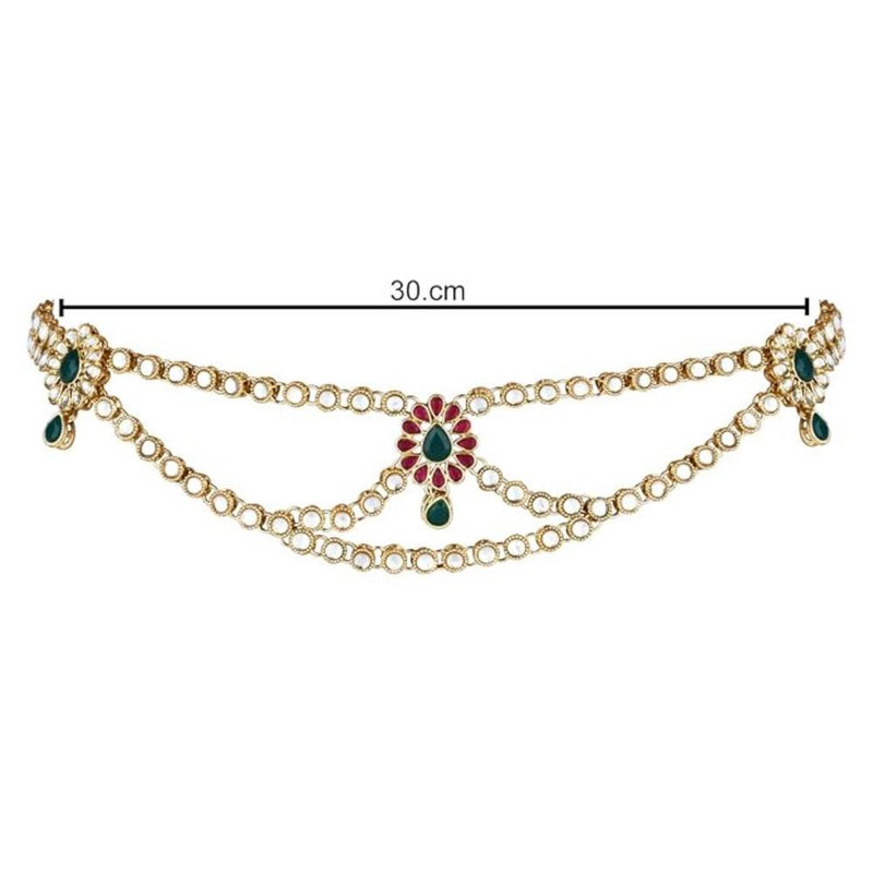 Etnico Gold Plated Traditional Kundan & Stone Adjustable Kamarband/Belly Chain/Kandora/Waist Belt For Women (B055QG)