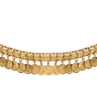Etnico Gold Plated Traditional Coin Tassel Adjustable Boho Waist Chain/Belly Chain/Kamarband For Women (B059FL)