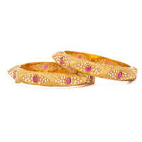 Raddhi Jewels Designer Premium Quality Rajwadi Gold Plated Brass Openable Kada/Bangles Set